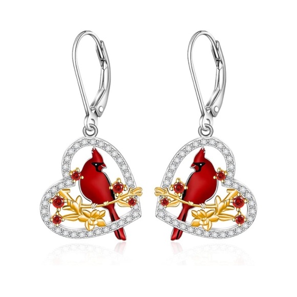 18k Angel Cardinal Diamond Earrings * LIMITED REMAINING* - Picture 2 of 11